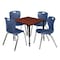 Regency Tables > Height Adjustable > Square Table & Chair Sets, 30 W, 30 L, 23-35 H, Cherry TB3030CHAPBK40NV - alternate 1